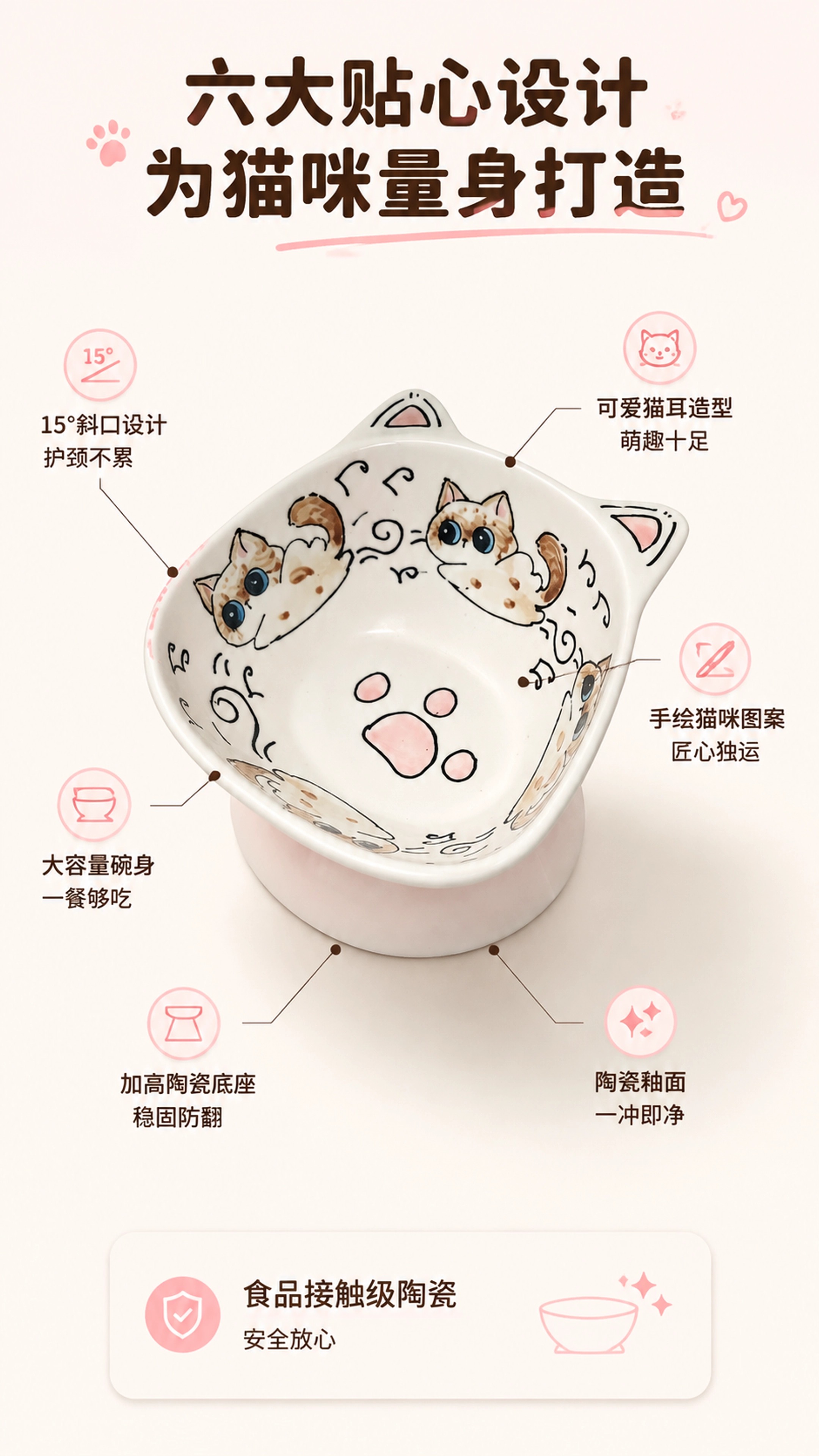手绘猫碗详情页