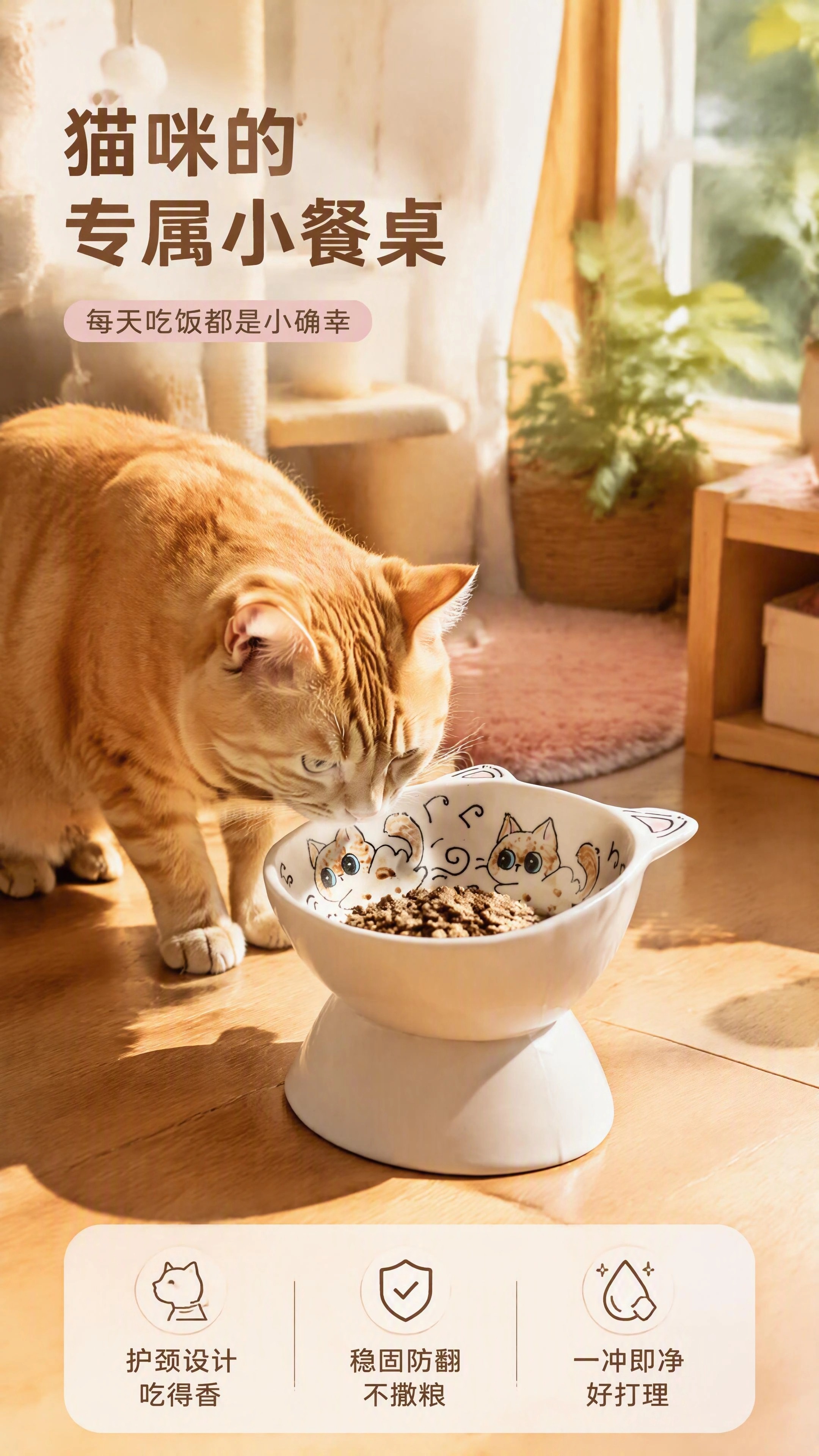 手绘猫碗详情页