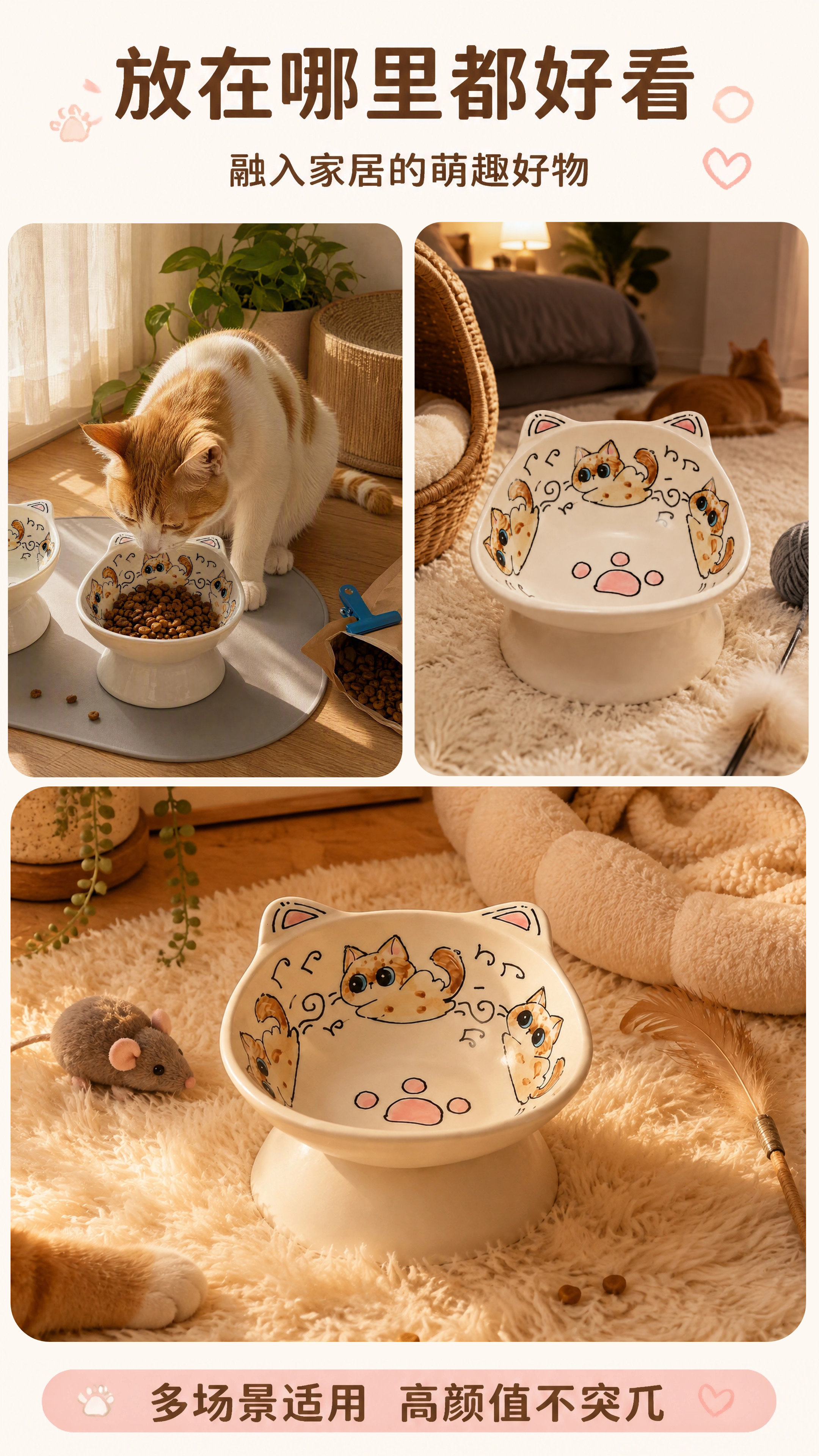 手绘猫碗详情页