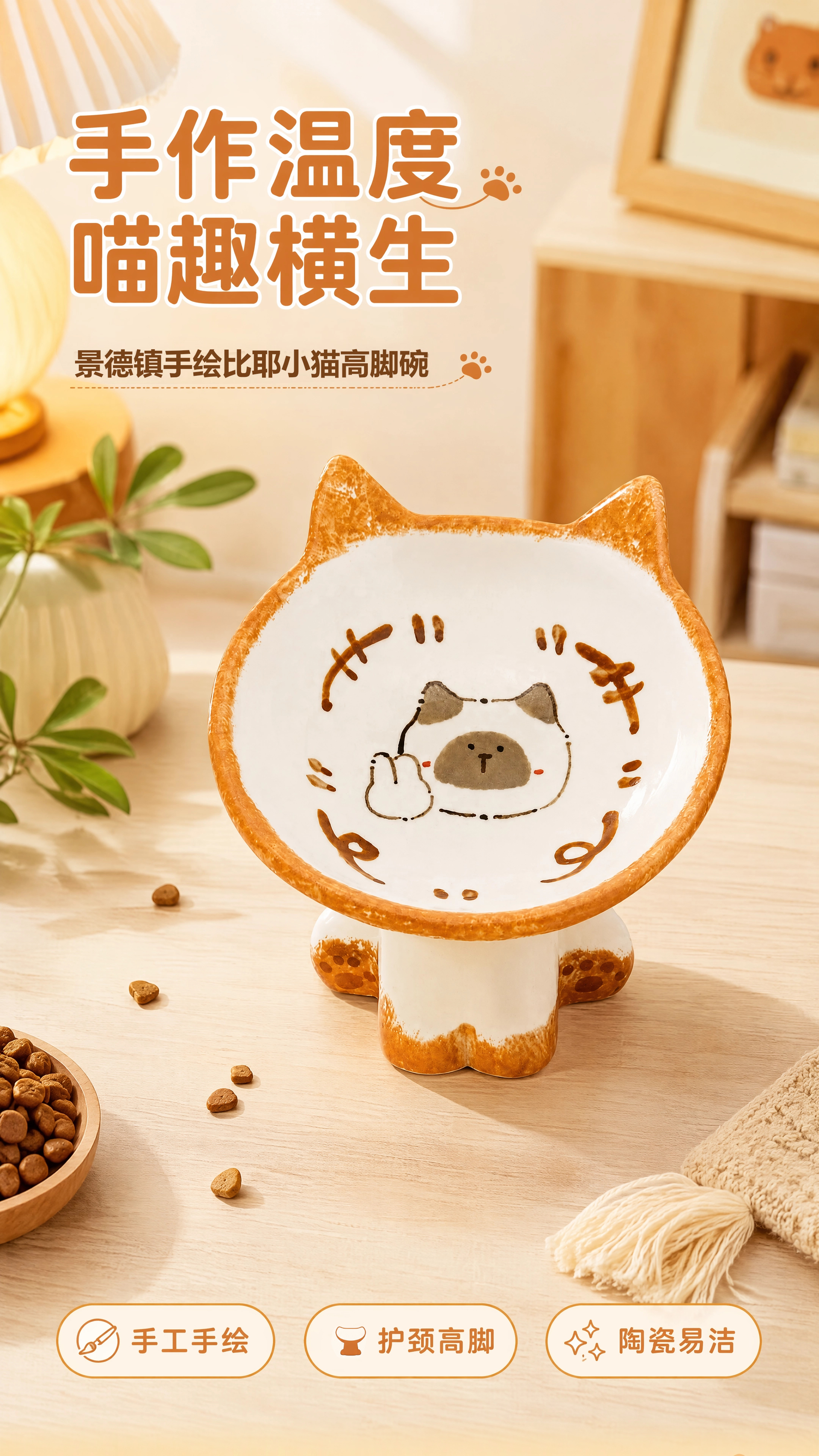 比耶小猫猫碗详情页