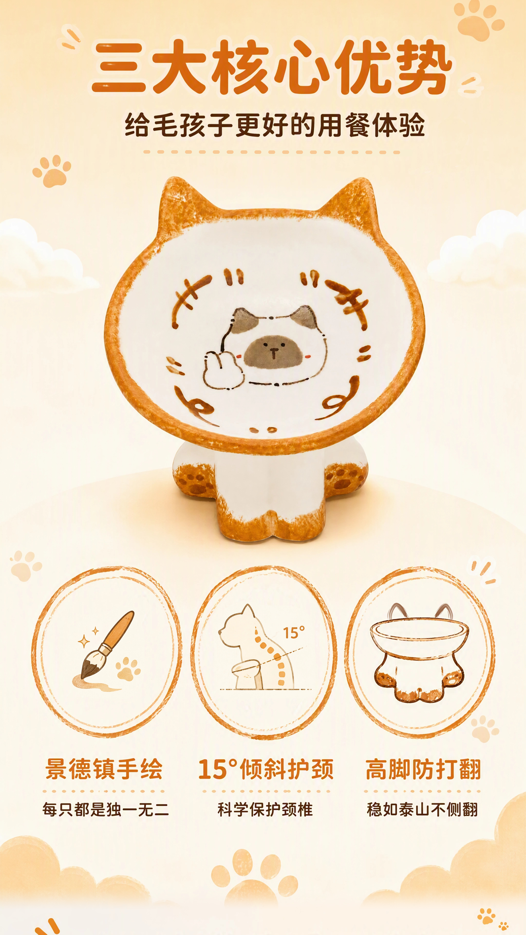 比耶小猫猫碗详情页