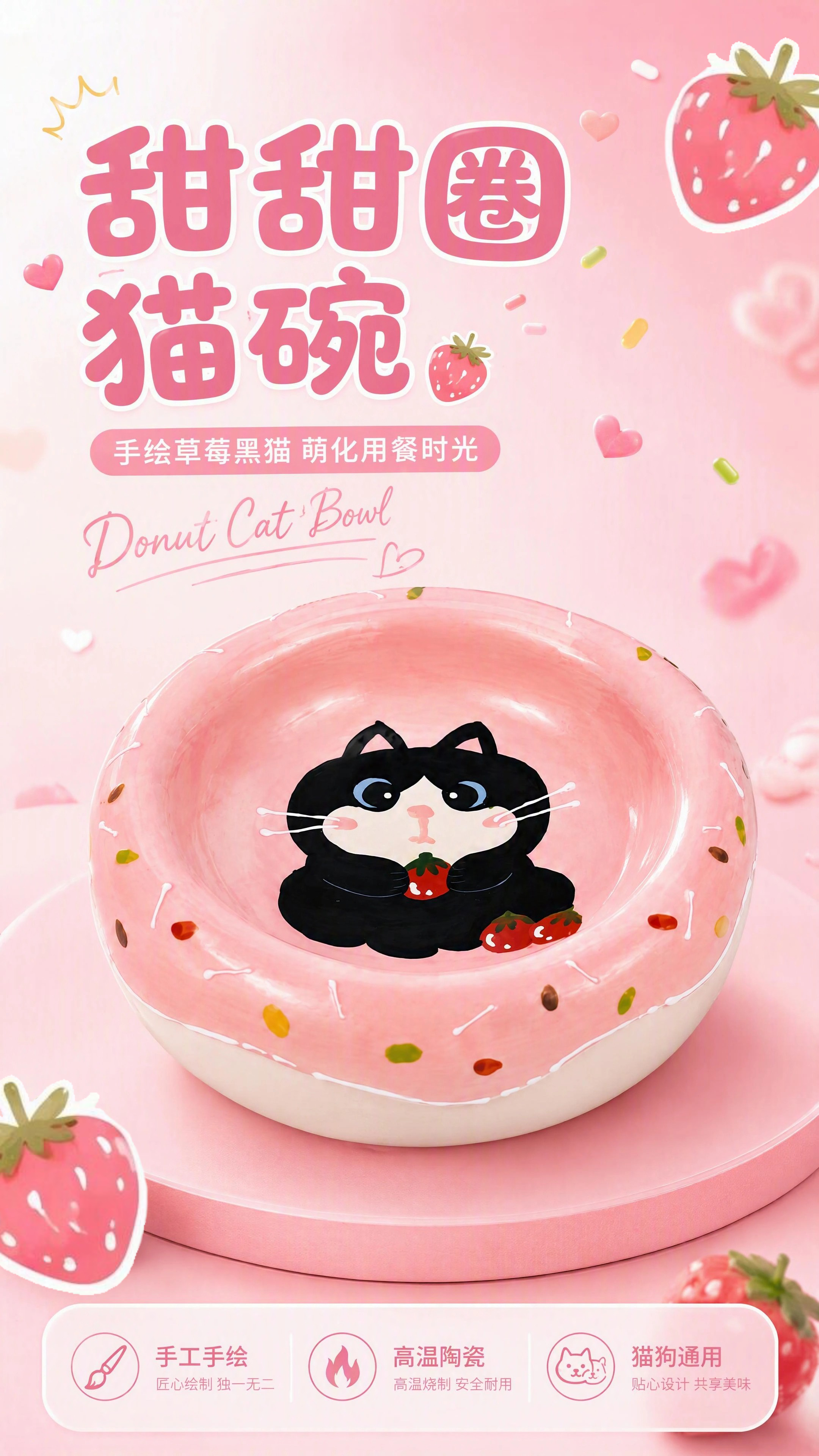 甜甜圈猫碗详情页