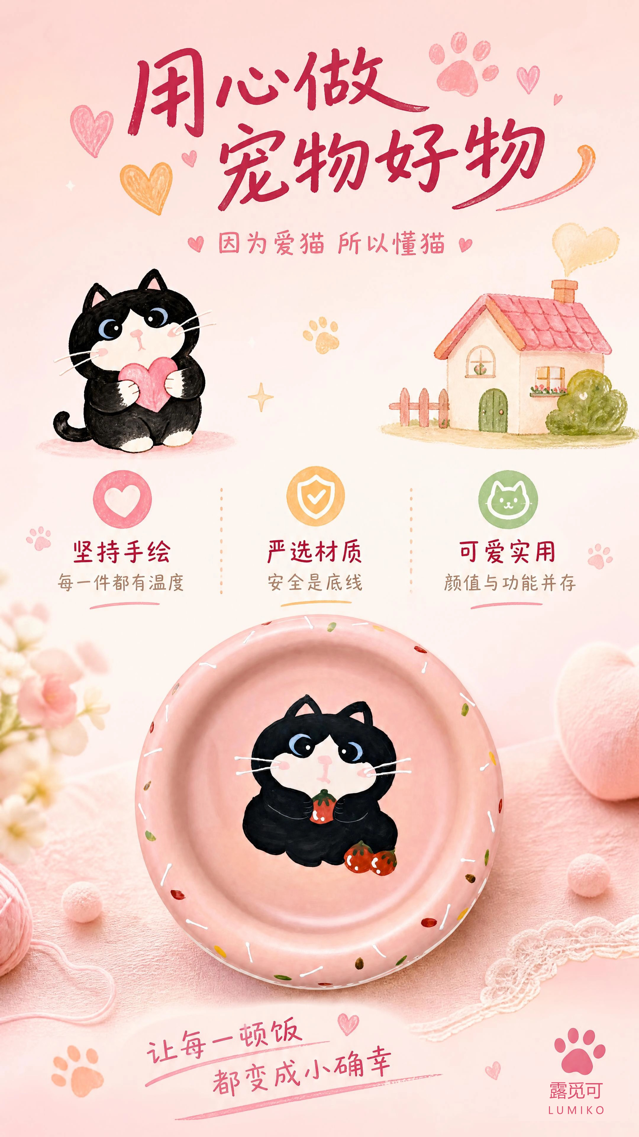 甜甜圈猫碗详情页